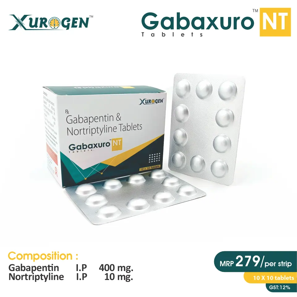Gabapentin 400mg + Nortriptyline 10mg Tablet for Neuropathic Pain at Best Price for PCD Pharma Franchise in India
